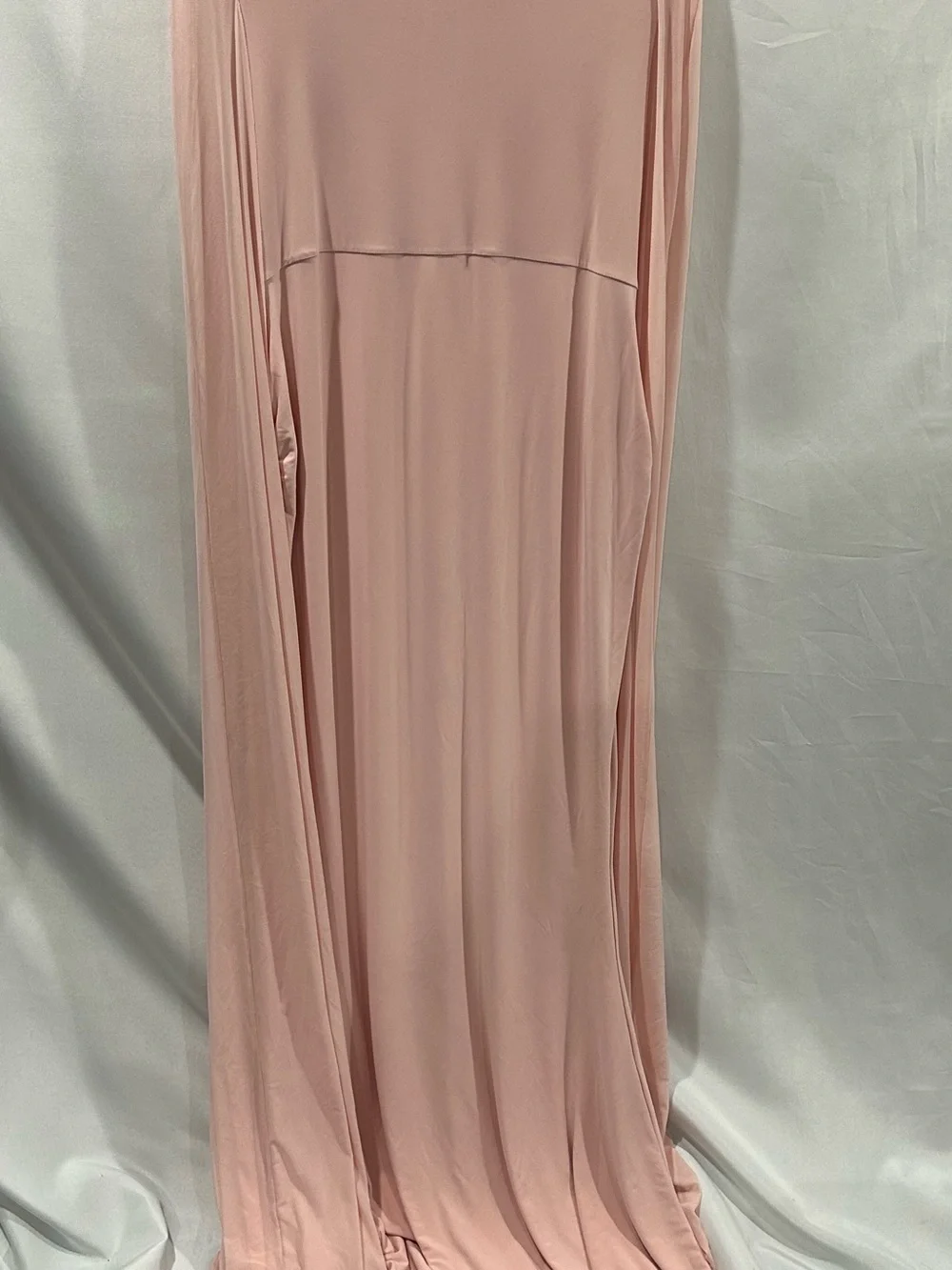 Club L London Blush Pink Maxi Maternity Gown with Cape style name Currant